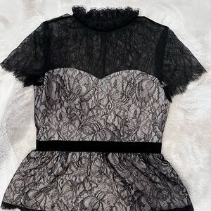 White House Black Market Black Lace Top